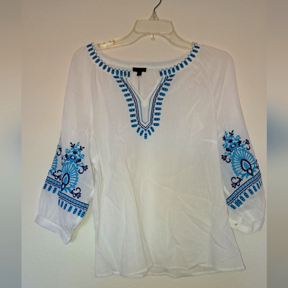 TALBOTS Petite Large Blouse with Stitching